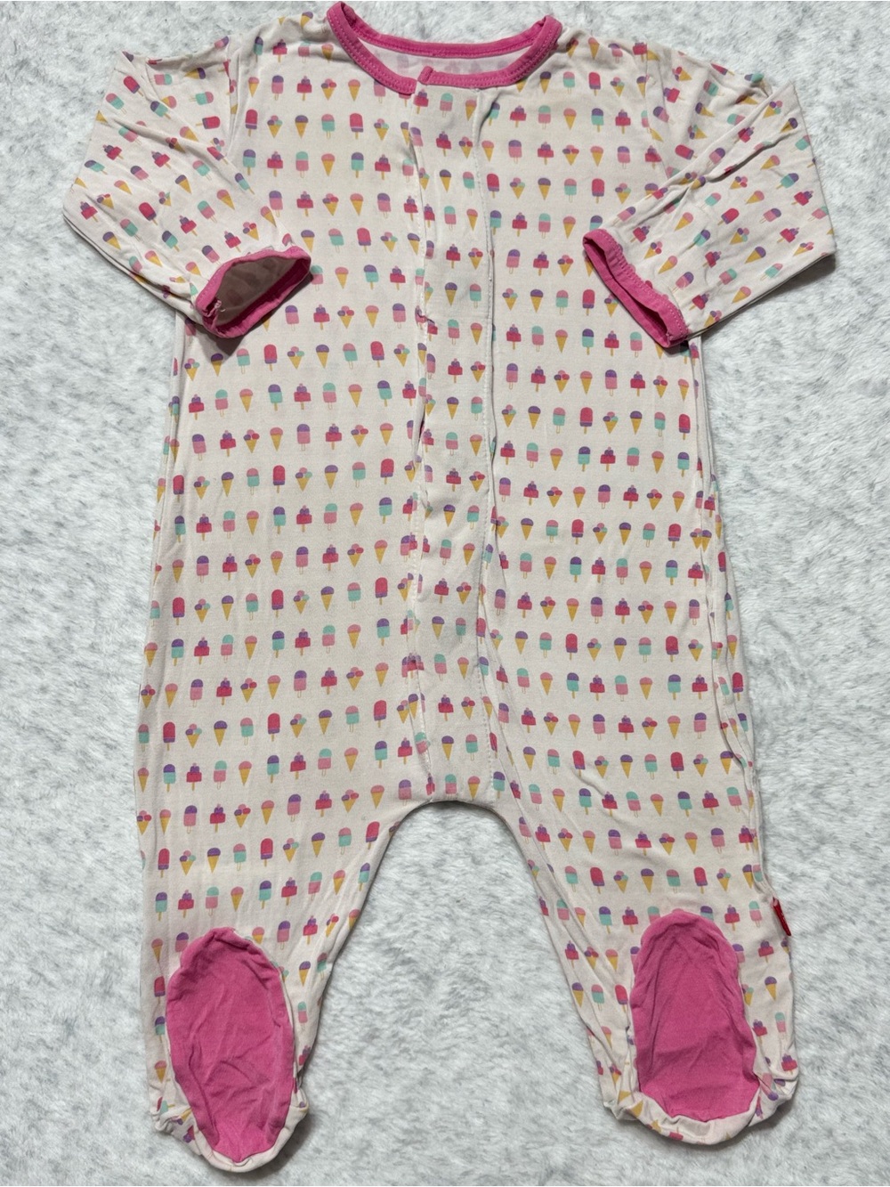 Magnetic Me Ice Cream Popsicle Footie Sleeper 3-6M Baby Girl Modal Summer Treat